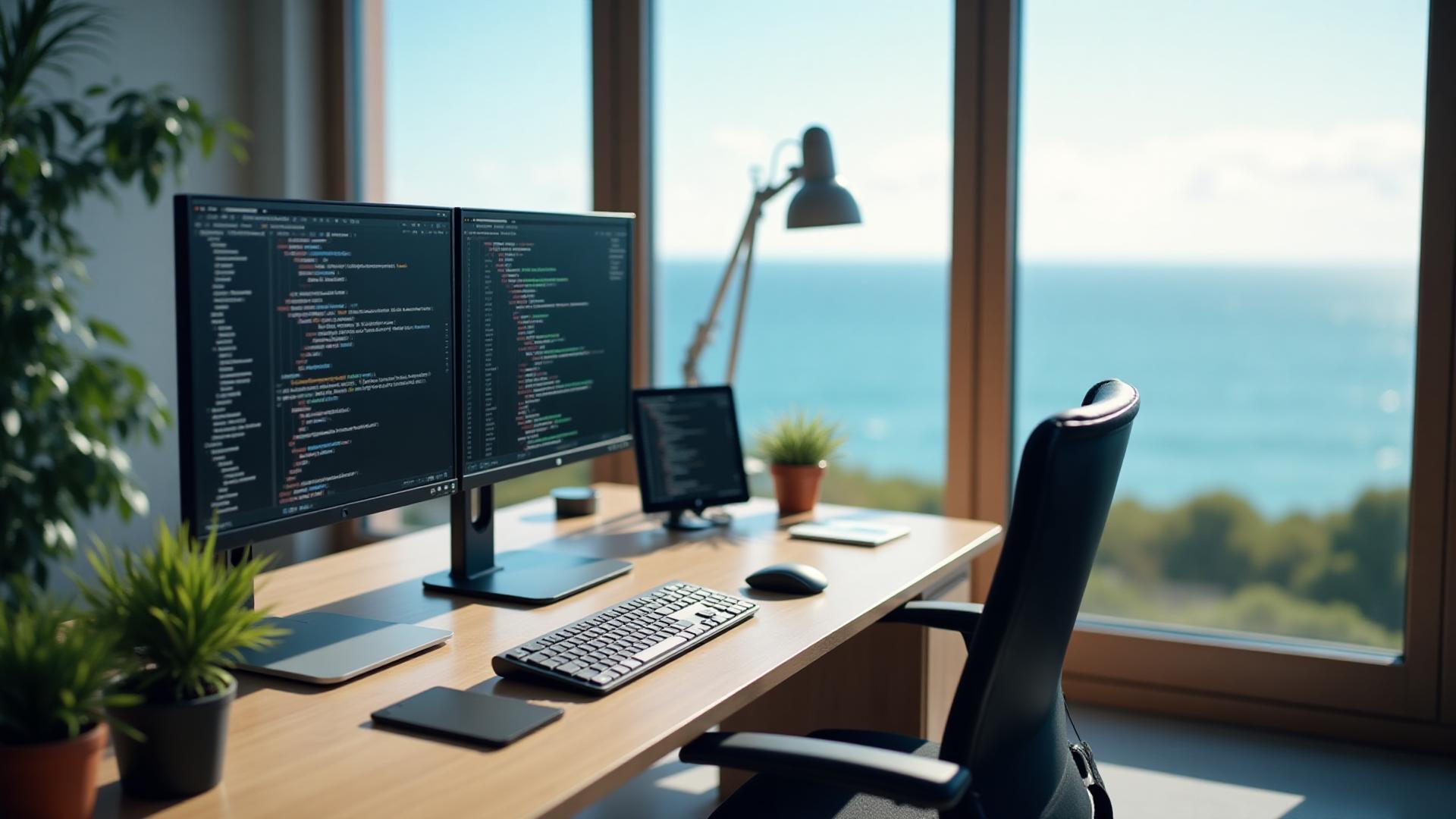 Modern web development workspace