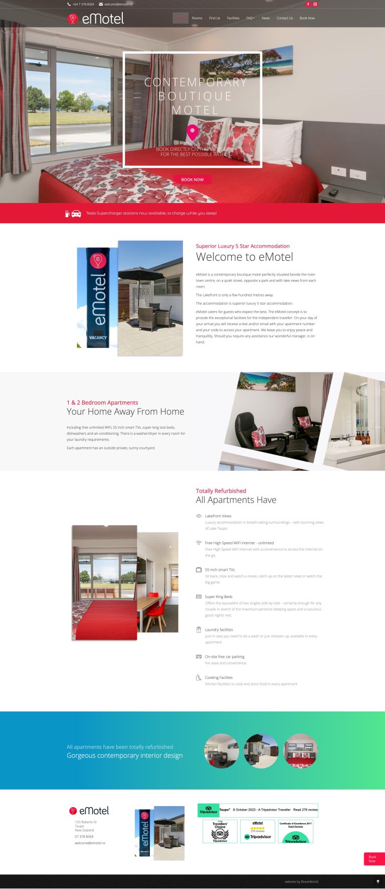 Willing Web - Taupo Motel | Lakefront Accommodation Taupo | eMotel